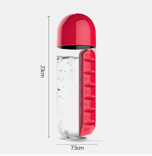 DRINKING BOTTLE WITH PILL ORGANIZER