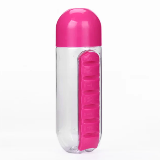 DRINKING BOTTLE WITH PILL ORGANIZER