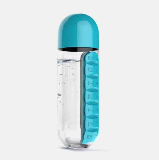 DRINKING BOTTLE WITH PILL ORGANIZER
