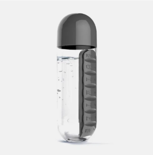 DRINKING BOTTLE WITH PILL ORGANIZER