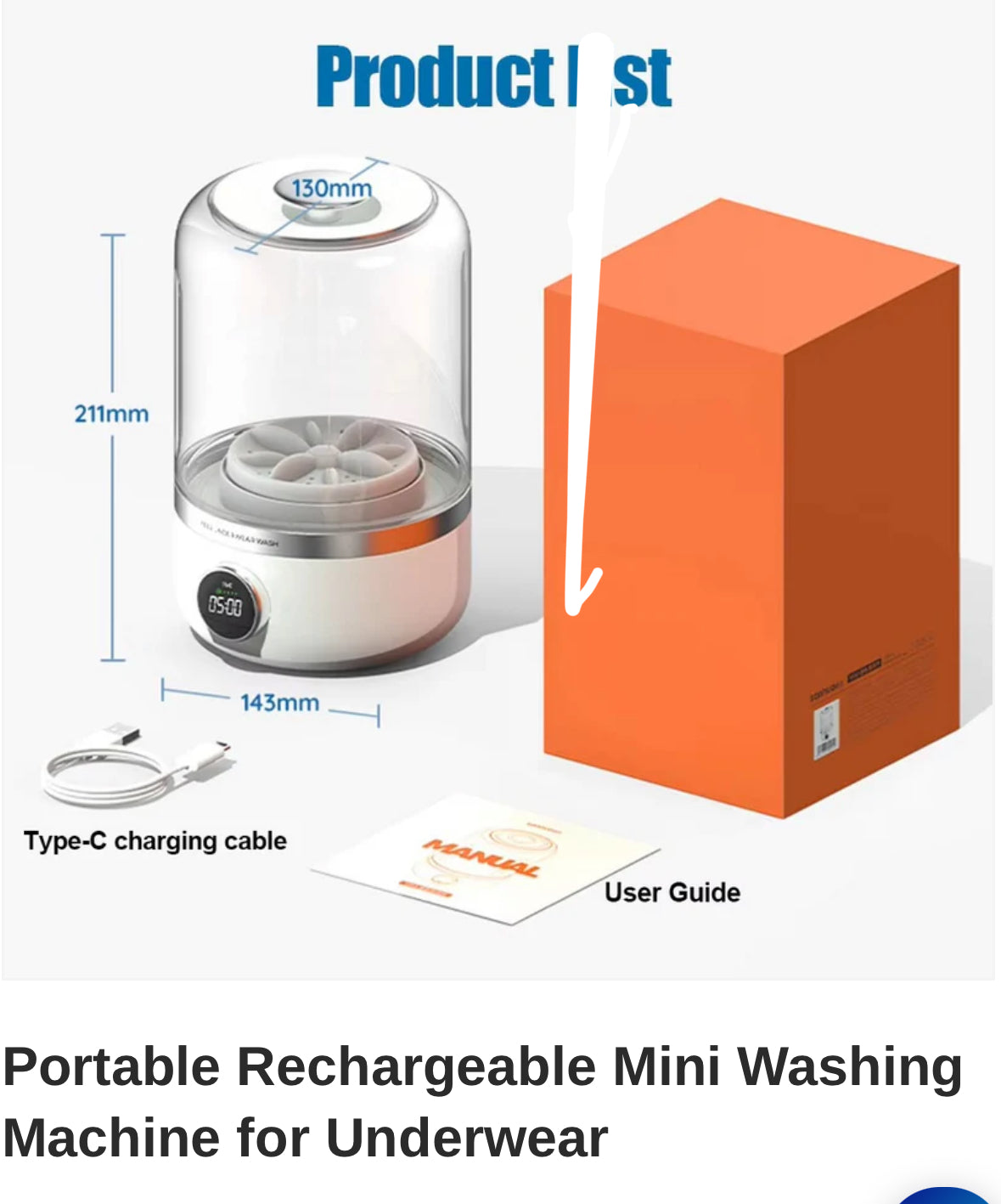 Portable Rechargeable Mini Washing Machine for Underwear