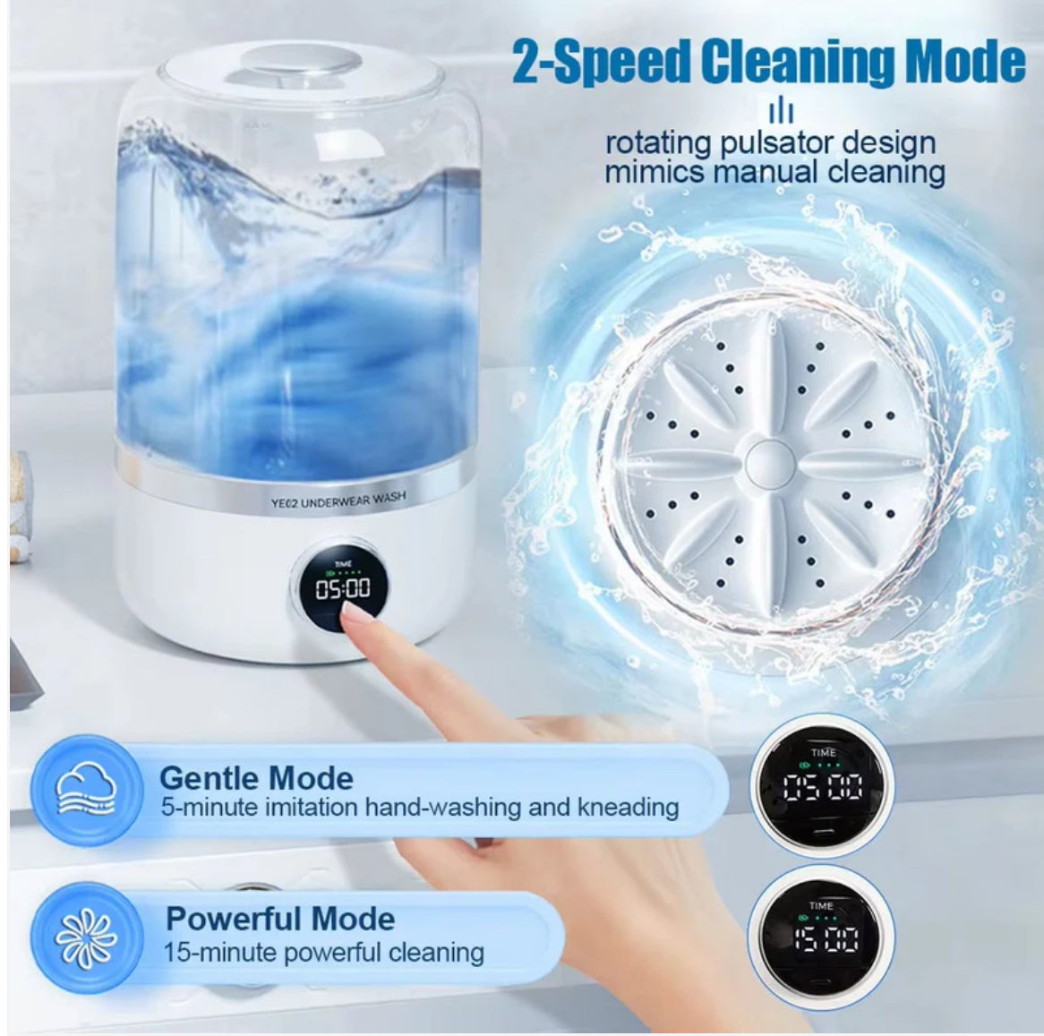 Portable Rechargeable Mini Washing Machine for Underwear