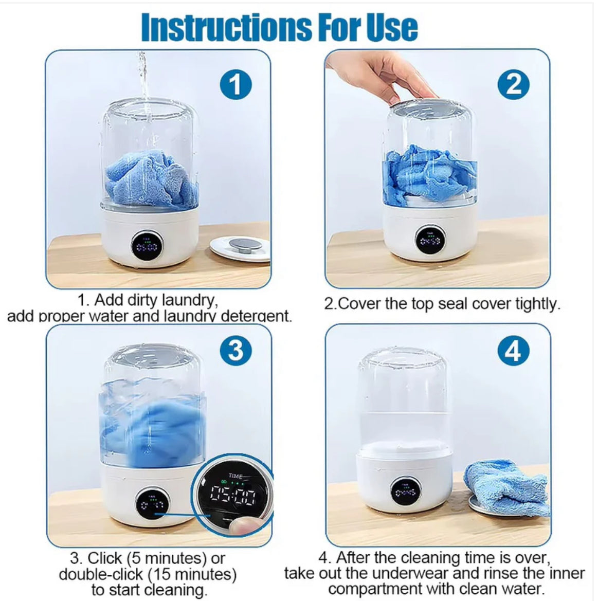 Portable Rechargeable Mini Washing Machine for Underwear