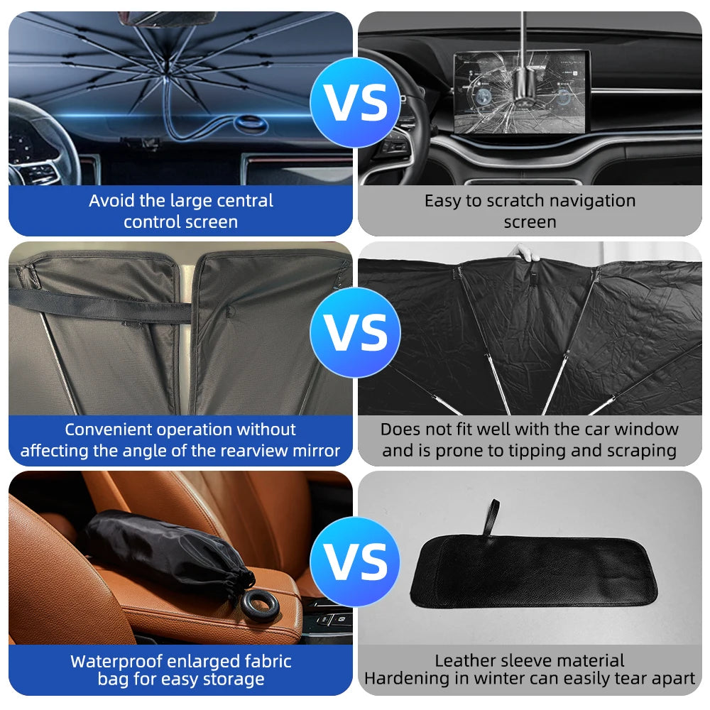 Car windshield umbrella style