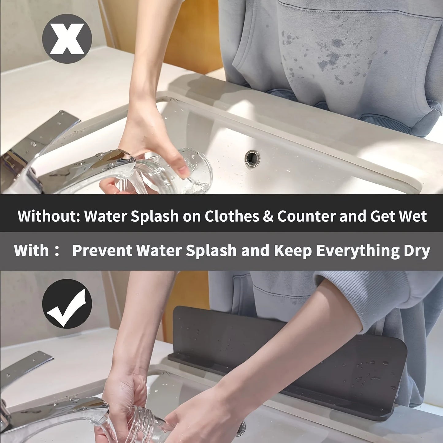 Silicone sink splash guard