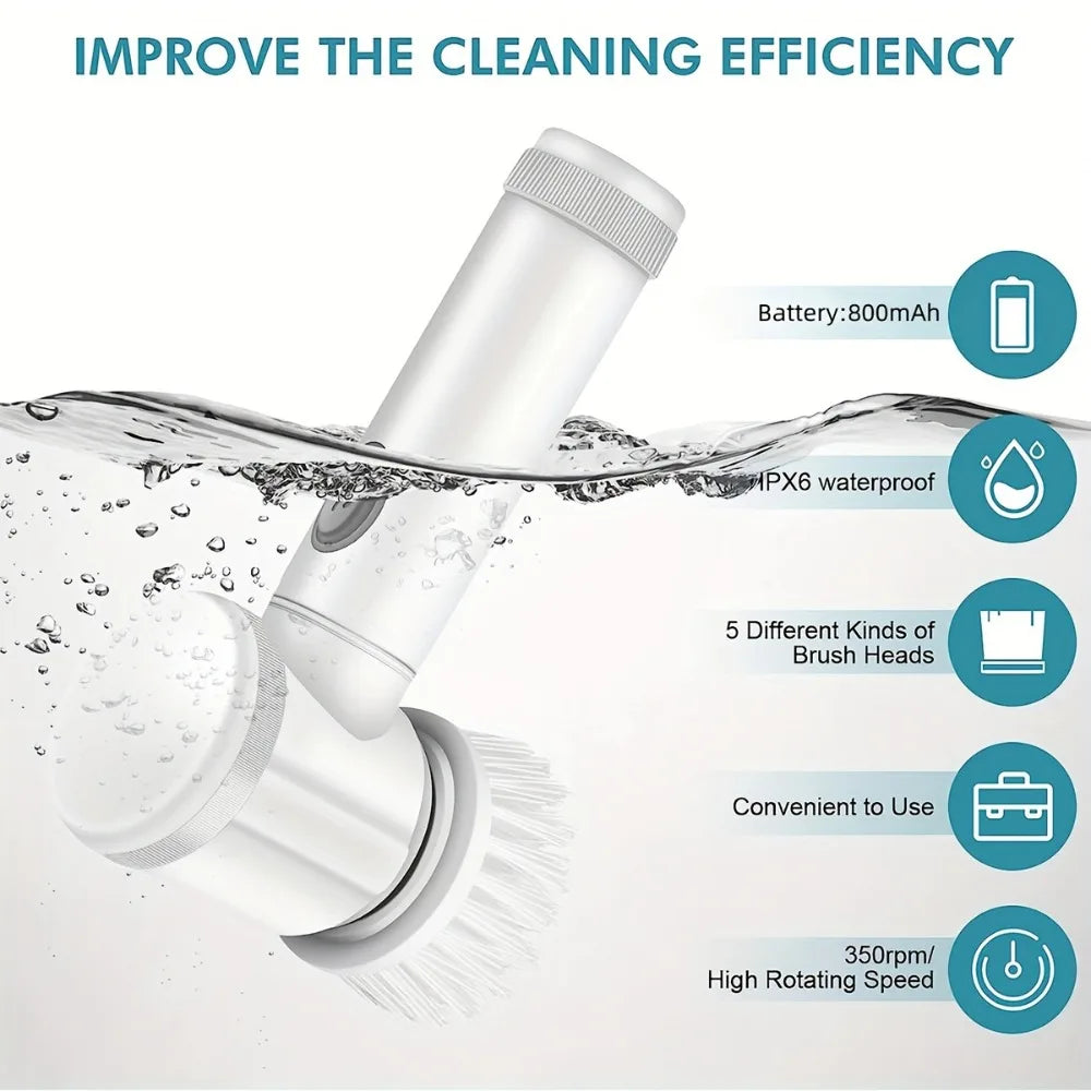 Electric Cleaning Brush 5-in-1