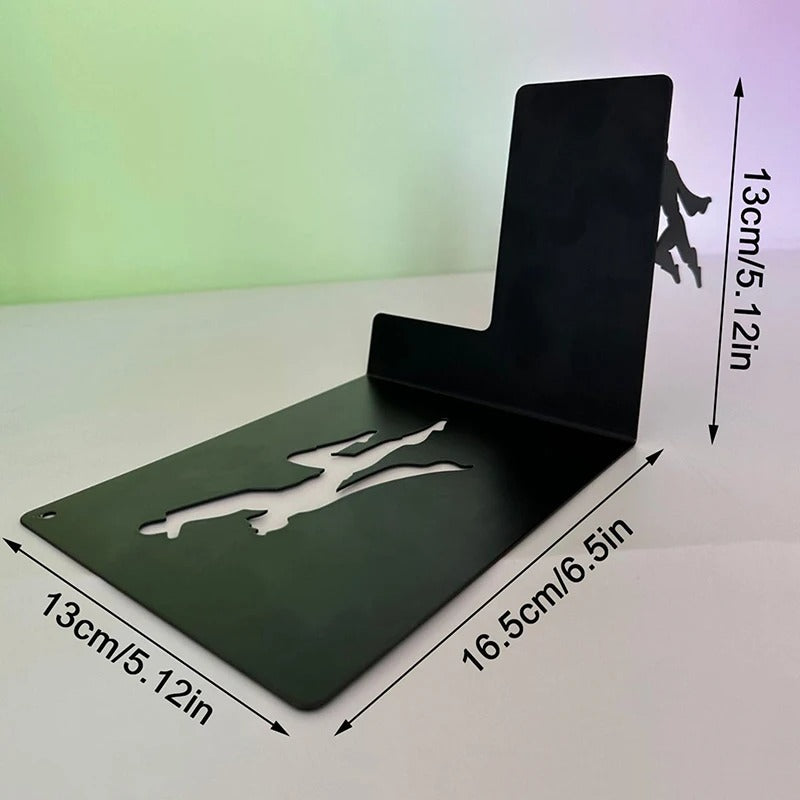 Superhero Bookend Figurines Metal Bookshelf Decor Desktop Ornament Office Desktop Accessories Bookshelf Home Decoration