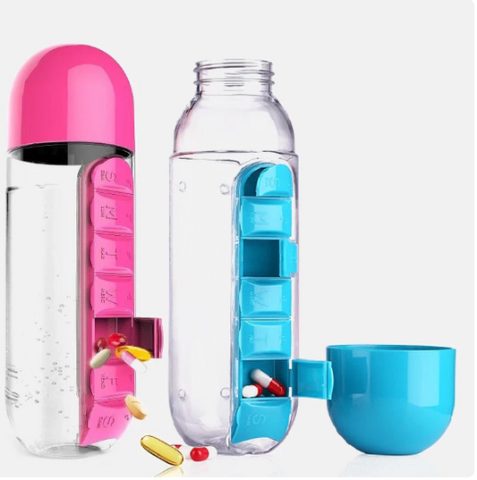 DRINKING BOTTLE WITH PILL ORGANIZER