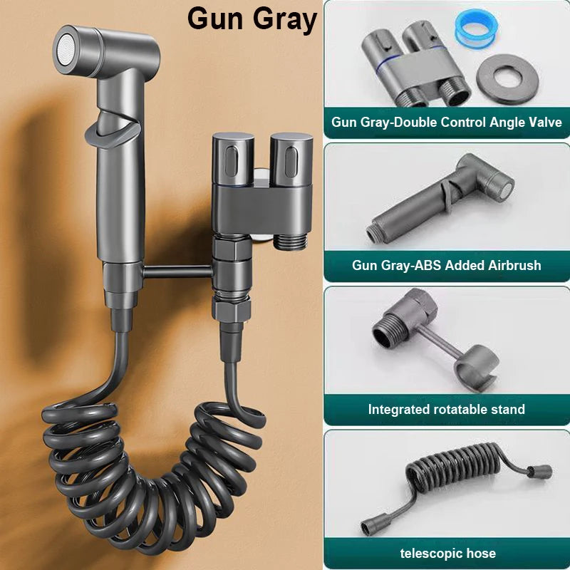 1-In-2-Out Dual Control Valve Handheld Bidet Sprayer Toilet