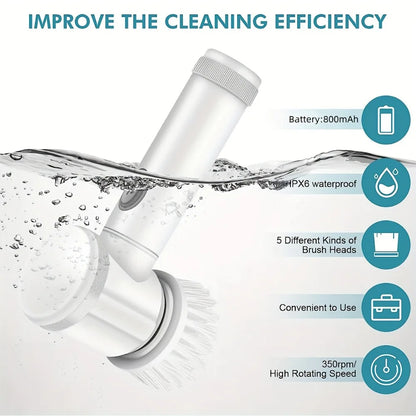 Electric Cleaning Brush 5-in-1